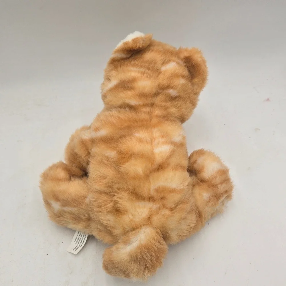 Read-Ron Banafato Realistic Orange Tabby Cat Plush Puppet Stuffed Animal Striped